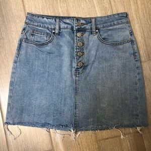 PacSun Blue Denim Mini Skirt with Button front Size 26 (Sm4)